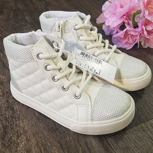 *NEW!* TCP White High Top Sparkle Woven Sneakers 9